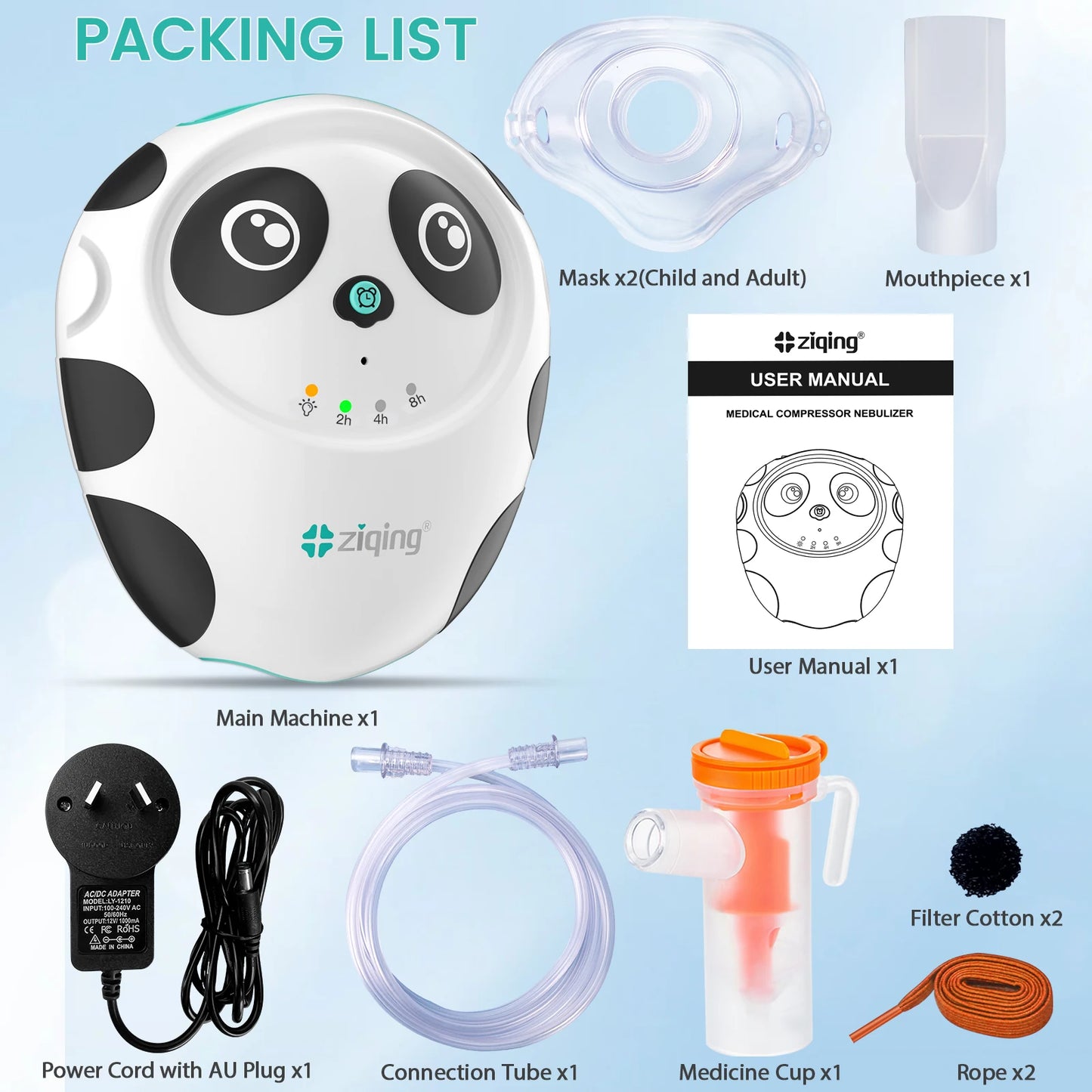 Kids' Portable Panda Nebulizer