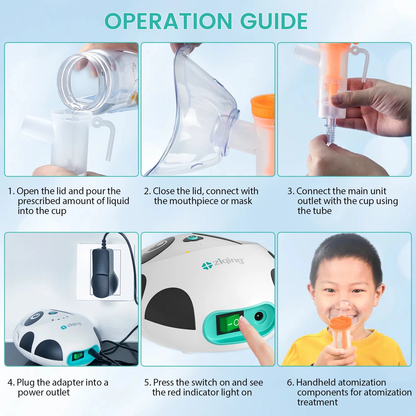 Kids' Portable Panda Nebulizer